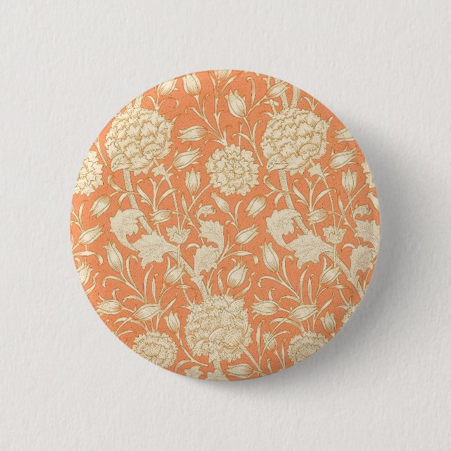 William Morris Wilde Tulpe Vintage Blumenmuster Button (Vorderseite)