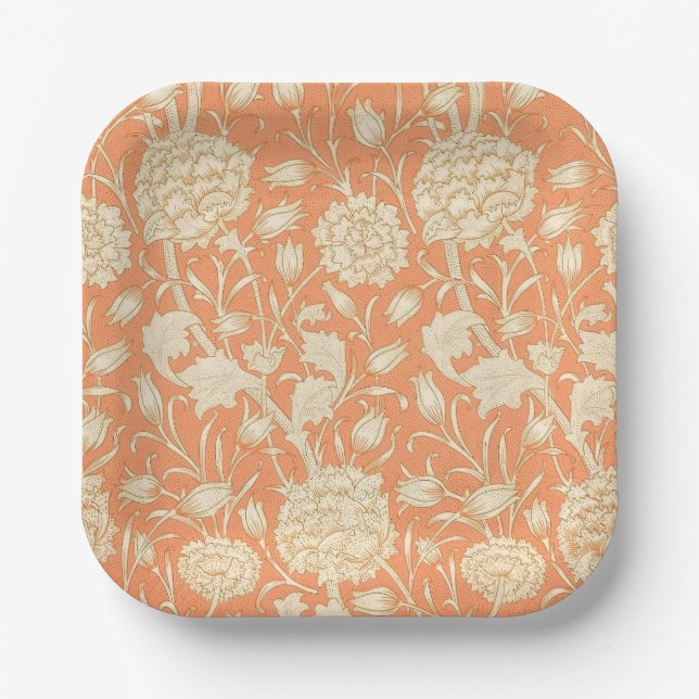 William Morris Wilde Tulpe Vintage Blumenmuster Pappteller (Vorderseite)