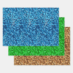 William Morris Willow, Blue, Green & Brown Geschenkpapier Set