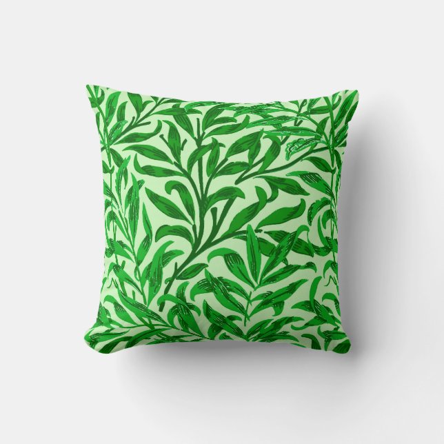 William Morris Willow Bough, Emerald Green Kissen (Vorderseite)