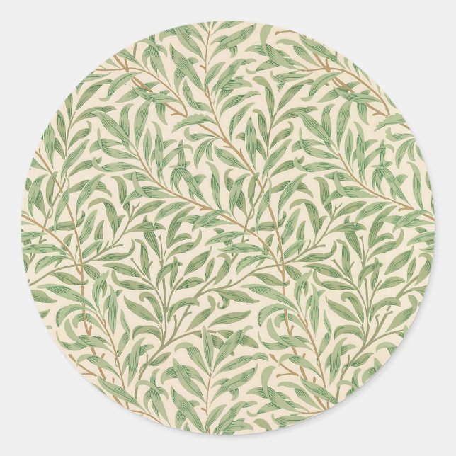 William Morris Willow Bough Garden Blume Classic Runder Aufkleber (Vorderseite)