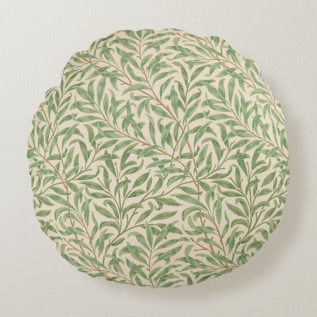 William Morris Willow Bough Garden Blume Classic Rundes Kissen (Vorderseite)