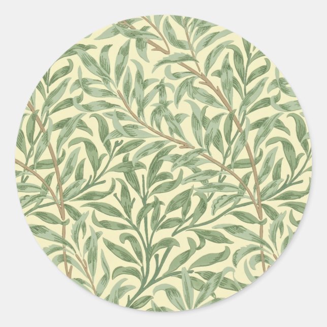 William Morris Willow Bough Runder Aufkleber (Vorderseite)