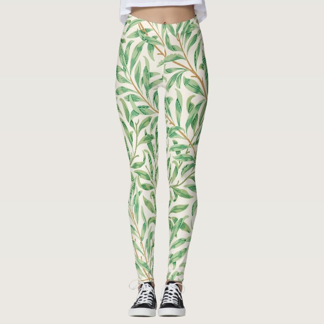William Morris Willow Bough Vintage Vegetation Leggings (Vorderseite)