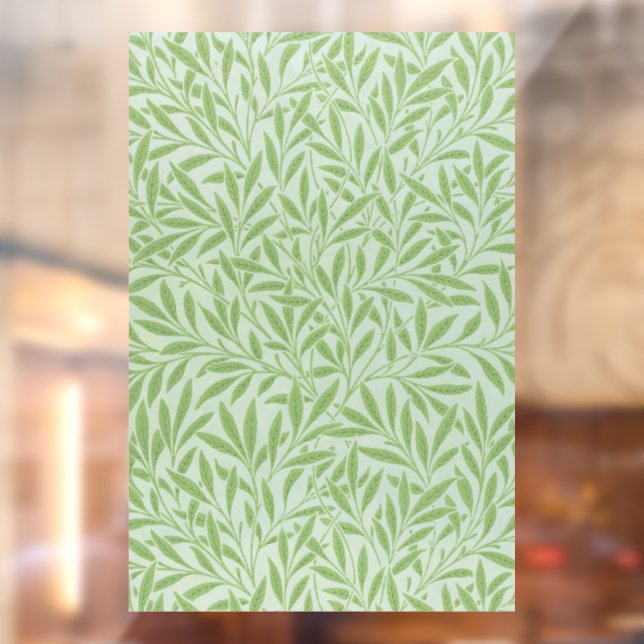 William Morris Willow Flower Classic Green Fensteraufkleber (Blatt 2)