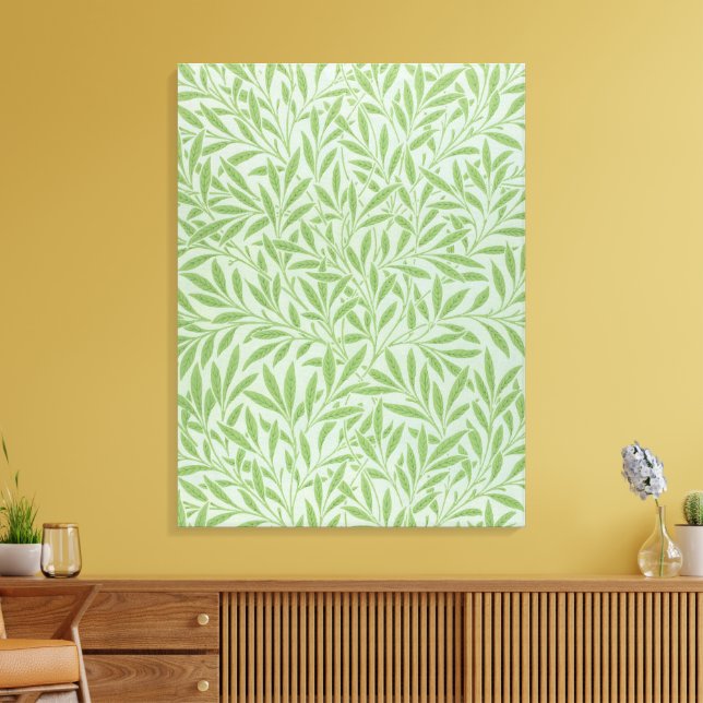William Morris Willow Flower Classic Green Leinwanddruck (Insitu (Wohnzimmer))