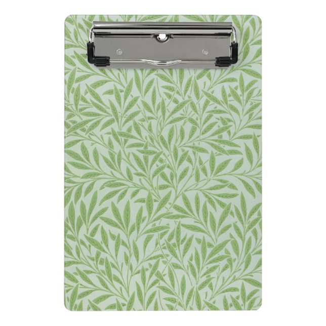 William Morris Willow Flower Classic Green Mini Klemmbrett (Vorderseite)