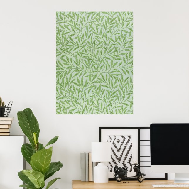 William Morris Willow Flower Classic Green Poster (Heimbüro)
