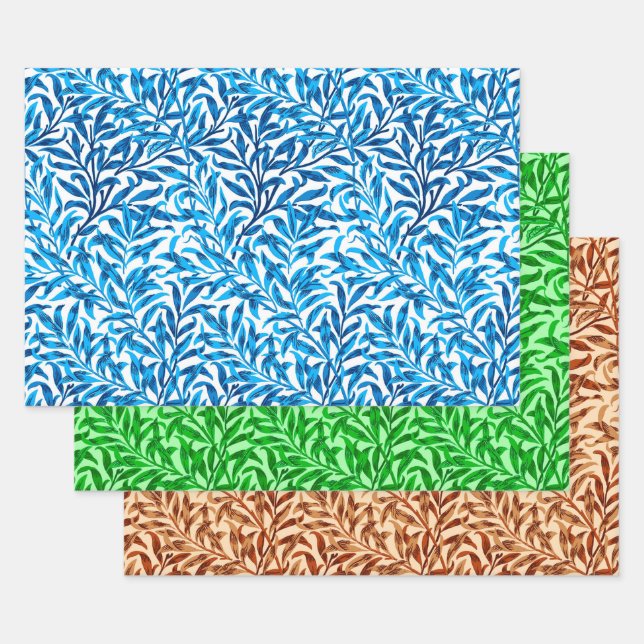 William Morris Willow, Light Blue, Green & Beige Geschenkpapier Set (Set)