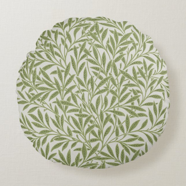 William Morris' Willow-Muster (1874). Rundes Kissen (Vorderseite)