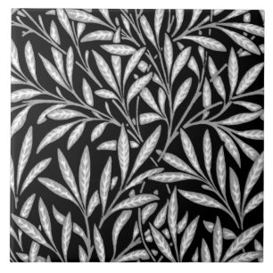 William Morris Willow Pattern, Schwarz und Weiß Fliese