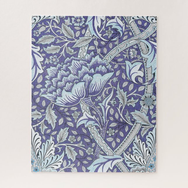 William Morris Windrush Blaues Blumenmuster (Vertikal)