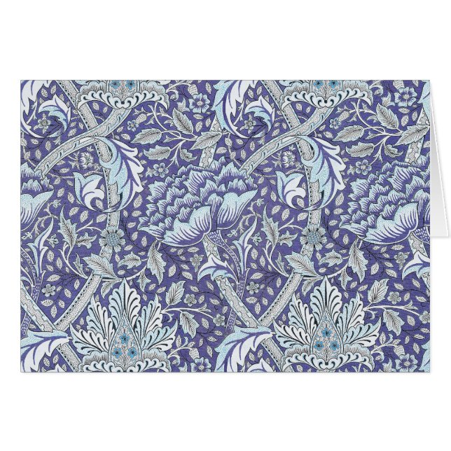 William Morris Windrush Blaues Blumenmuster (Vorderseite (Horizontal))