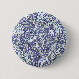 William Morris Windrush Blaues Blumenmuster Button