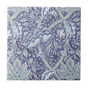 William Morris Windrush Blaues Blumenmuster Fliese