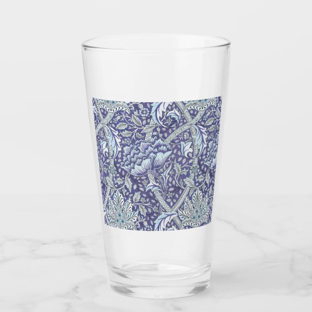 William Morris Windrush Blaues Blumenmuster Glas (Vorderseite)