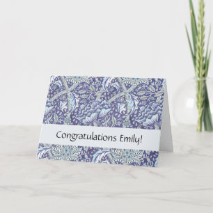 William Morris Windrush Blaues Blumenmuster Karte