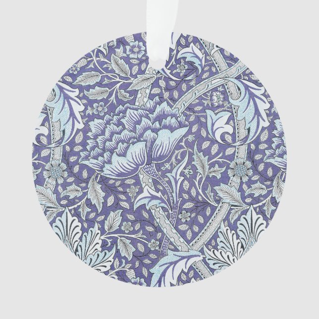 William Morris Windrush Blaues Blumenmuster Ornament (Vorderseite)