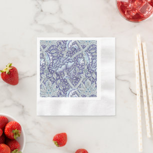 William Morris Windrush Blaues Blumenmuster Serviette