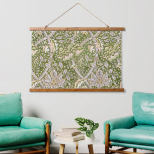William Morris Windrush Blumenmuster Klassiker Wandteppich Mit Holzrahmen