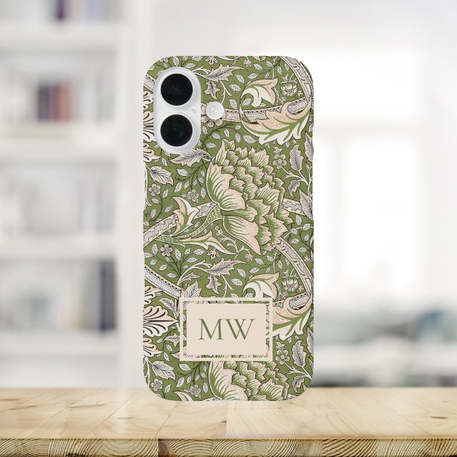 William Morris Windrush Custom Monogram iPhone 16 Hülle (Von Creator hochgeladen)