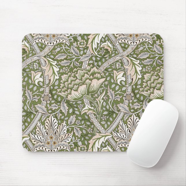 : William Morris Windrush Grünes Muster: Vintage Mousepad (Mit Mouse)