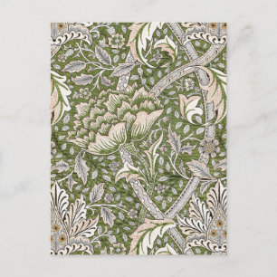 : William Morris Windrush Grünes Muster: Vintage Postkarte