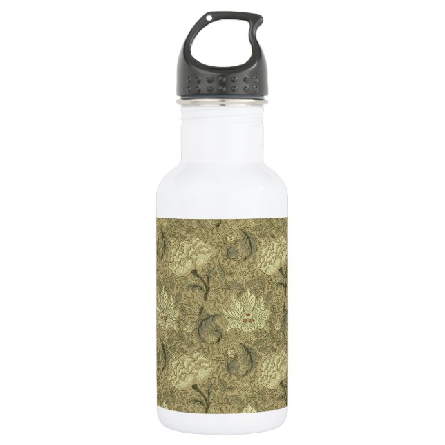 William Morris Windrush Wallpaper Pattern Edelstahlflasche (Vorderseite)