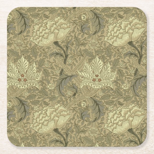 William Morris Windrush Wallpaper Pattern Rechteckiger Pappuntersetzer (Vorderseite)