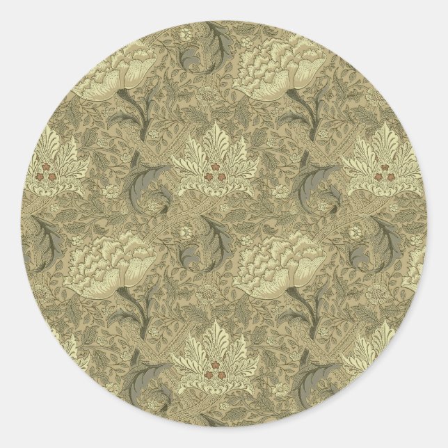 William Morris Windrush Wallpaper Pattern Runder Aufkleber (Vorderseite)