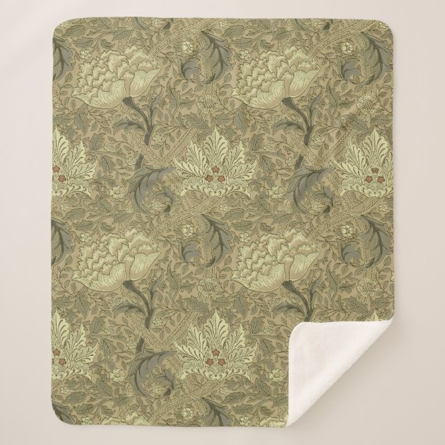William Morris Windrush Wallpaper Pattern Sherpadecke (Vorderseite)