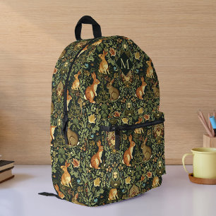 William Morris Woodland Floral Rabbits Weihnachten Bedruckter Rucksack