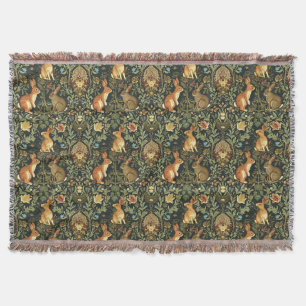 William Morris Woodland Floral Rabbits Weihnachten Decke