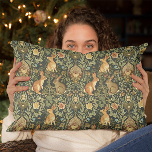 William Morris Woodland Floral Rabbits Weihnachten Lendenkissen