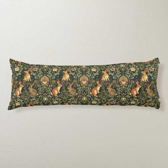William Morris Woodland Floral Rabbits Weihnachten Seitenschläferkissen (Vorderseite)