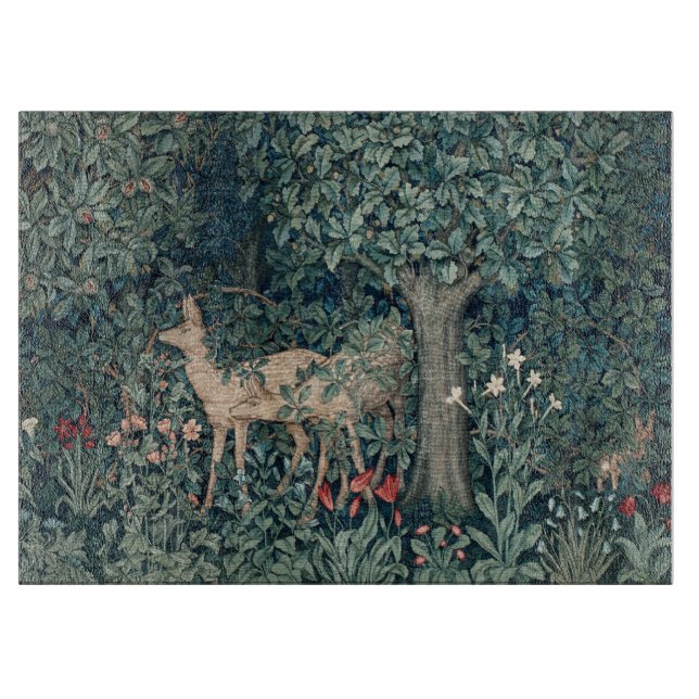 William Morris Woodland Tapestry Deer Stag Schneidebrett (Vorderseite)