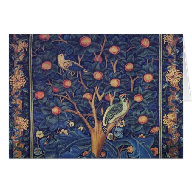 William Morris Woodpecker Tapester Birds Floral (Vorderseite (Horizontal))
