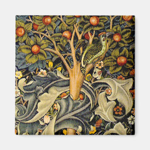 William Morris Woodpecker Tapester Birds Floral Magnet