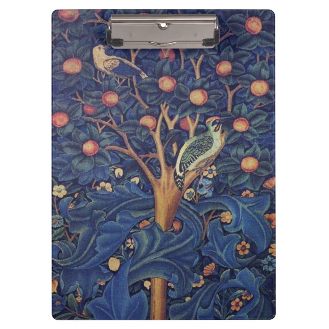 William Morris Woodpecker Tapestes Arts & Crafts Klemmbrett (Vorderseite)