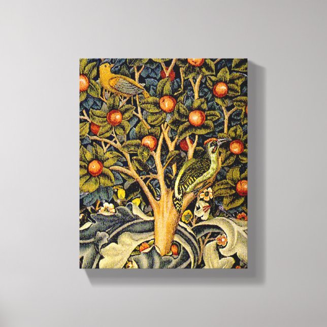 William Morris Woodpecker Tapestes Arts & Crafts Leinwanddruck (Vorderseite)