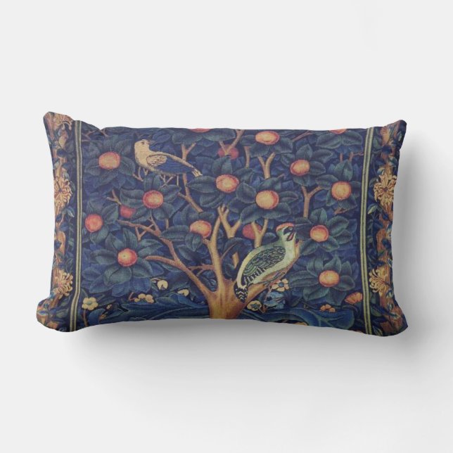 William Morris Woodpecker Tapestes Arts & Crafts Lendenkissen (Vorderseite)