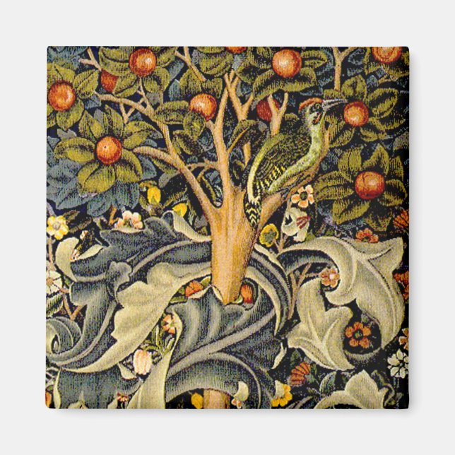 William Morris Woodpecker Tapestes Arts & Crafts Magnet (Vorne)