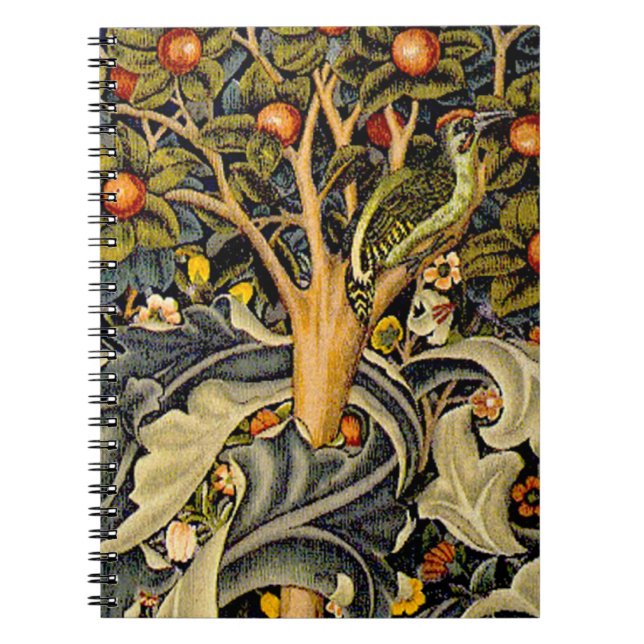 William Morris Woodpecker Tapestes Arts & Crafts Notizblock (Vorderseite)