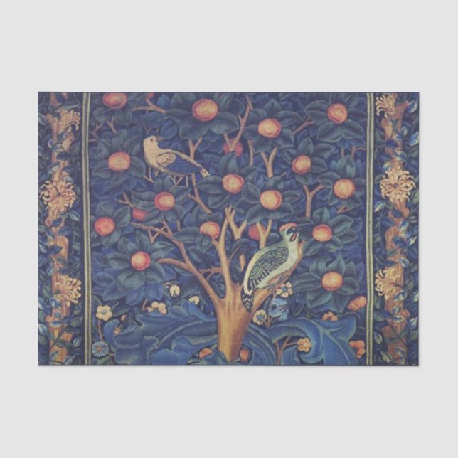 William Morris Woodpecker Tapestes Arts & Crafts Seidenpapier (Vorderseite)