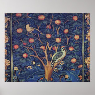 William Morris Woodpecker-Tapisserie Vögel Floral Poster