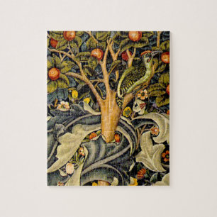 William Morris Woodpecker-Teppich Blau-Design