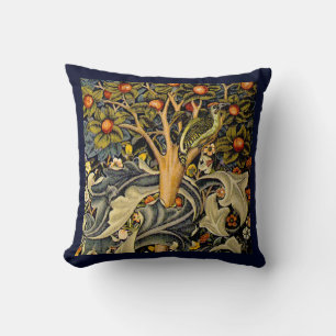 William Morris Woodpecker-Teppich Blau-Design Kissen