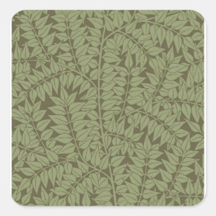 William Morris Zweig Art Nouveau klassisches Desig Quadratischer Aufkleber