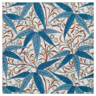 William Morrisbambusdruck, Denim-Blau u. Weiß Stoff