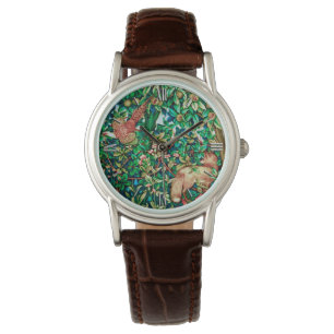 William MorrisFox und Fasan-Tapisserie-Druck Armbanduhr